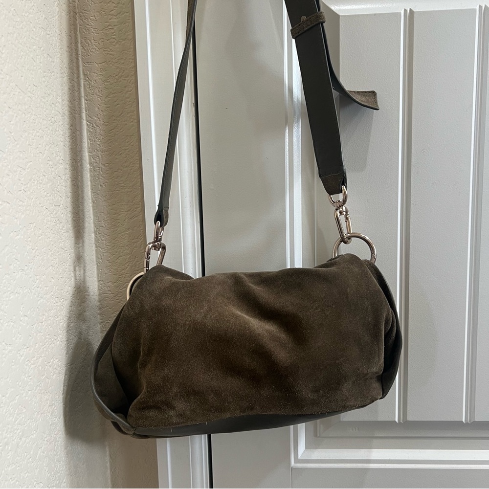 LIEBESKIND Berlin Ravenna Amal Olive Green Gold Ring Handle Cross body Bag Purse - Picture 15 of 16
